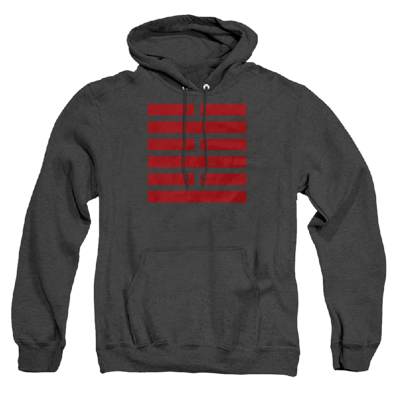 G.I. Joe Snake Eyes Symbol - Heather Pullover Hoodie Set Sleeve Pullover