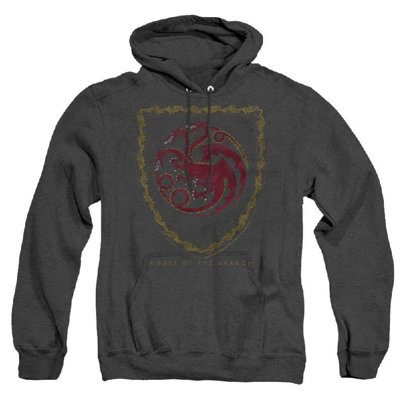 House of the Dragon Dragon Shield Vintage Dark - Heather Pullover Hoodie Soft Wool Sweater