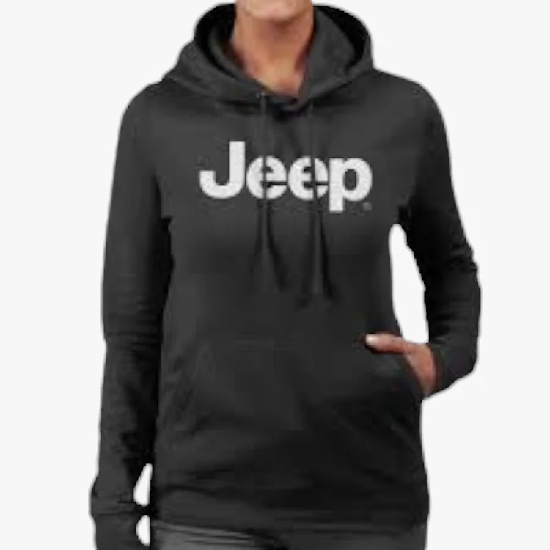 Jeep Womens Icon Pullover Hoody Black Seamless Knit Pullover