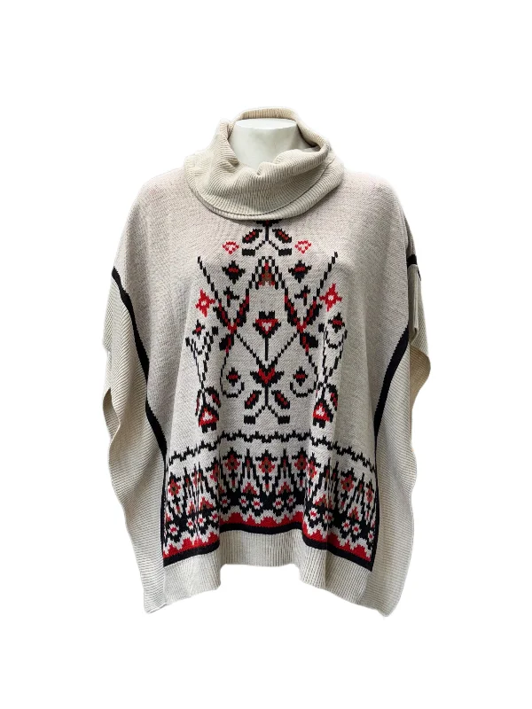 Marina Rinaldi Women's Beige Ubertoso Pullover Poncho Sweater NWT V-Neck Stylish Pullover Marina Rinaldi Women's Beige Ubertoso Pullover Poncho Sweater NWT V-Neck Stylish Pullover