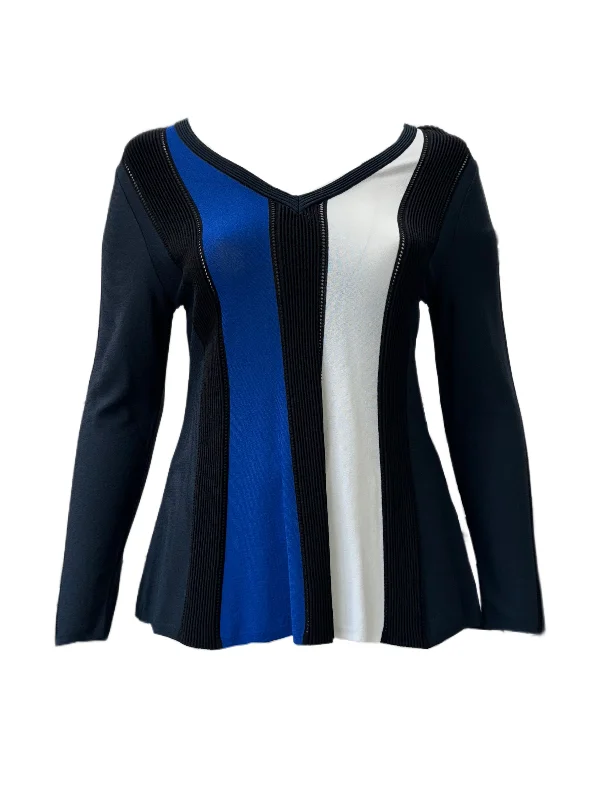 Marina Rinaldi Women's Navy Alburno Pullover Sweater NWT Thick Cable Knit