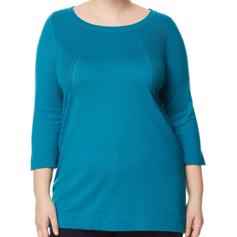 MARINA RINALDI Women's Turquoise Ada Pullover Sweater $395 NWT Cap Sleeve Casual
