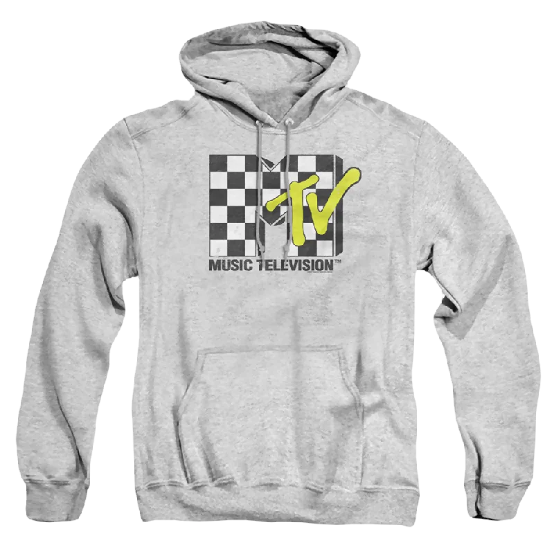 MTV Checker Board Logo - Pullover Hoodie Shawl Collar Sweater