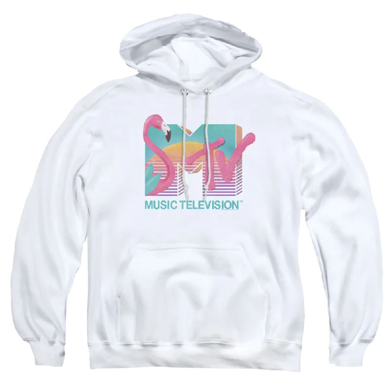 MTV Flamingo Logo - Pullover Hoodie Polo Neck Sweater