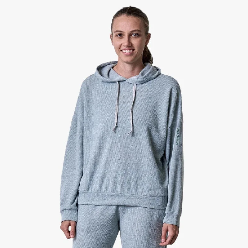 Salomon Womens Cosy Pullover Hood Granite Grey dolman Sleeve Top