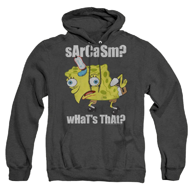 SpongeBob SquarePants Sarcasm Meme - Heather Pullover Hoodie Oversized Cozy Pullover
