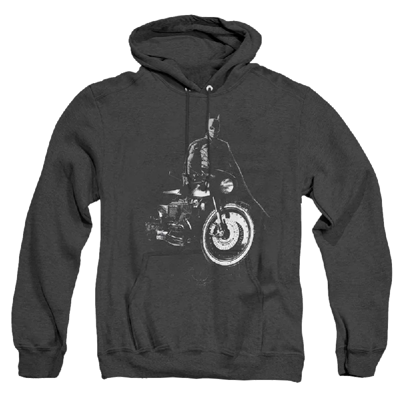 The Batman (2022) And His Motorcycle - Heather Pullover Hoodie Boat Neck Sweater