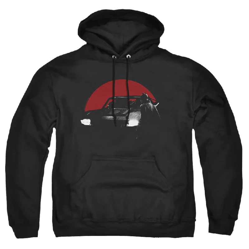 The Batman (2022) Red Moon And Batmobile - Pullover Hoodie Cable Knit Chunky