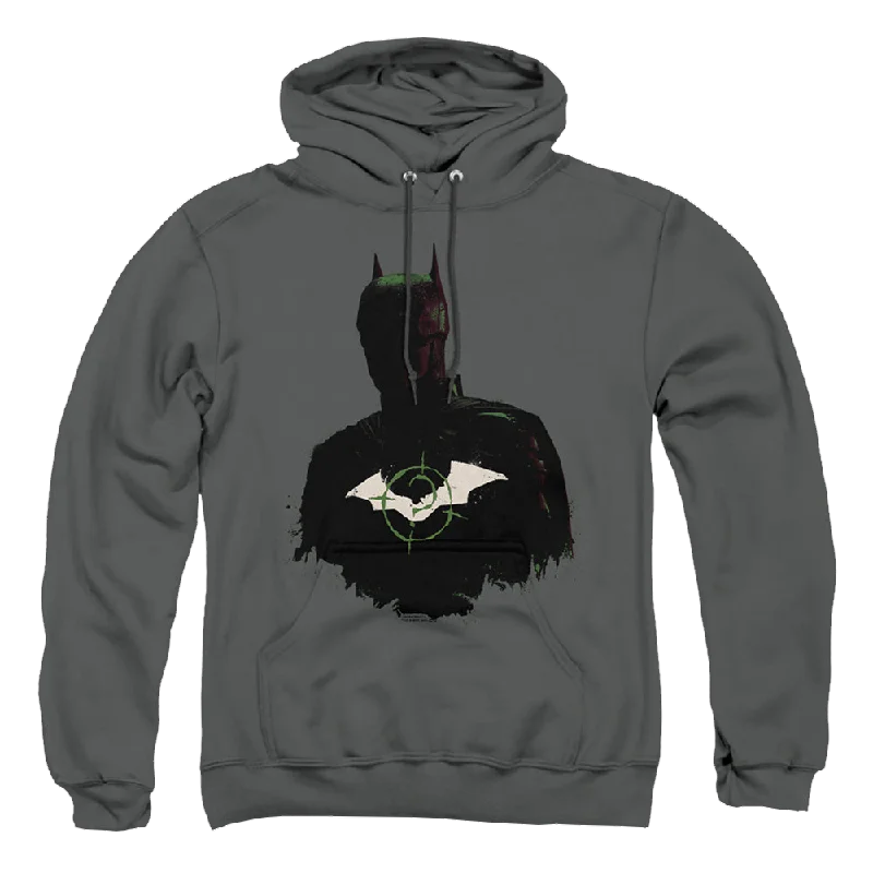 The Batman (2022) Silhouette With Riddler Logo - Pullover Hoodie Notched Neck Pullover