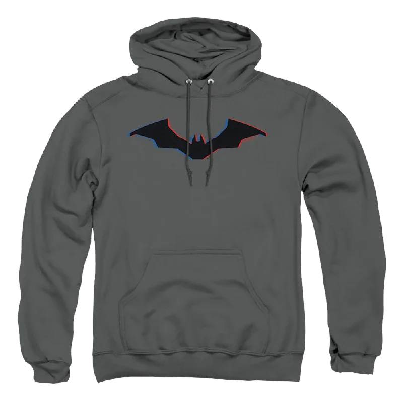 The Batman (2022) Tri-Color Bat Silhouette - Pullover Hoodie One Shoulder Top
