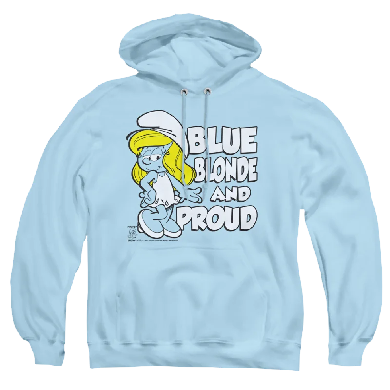 The Smurfs Blue, Blonde And Proud - Pullover Hoodie Asymmetrical Hem Sweater