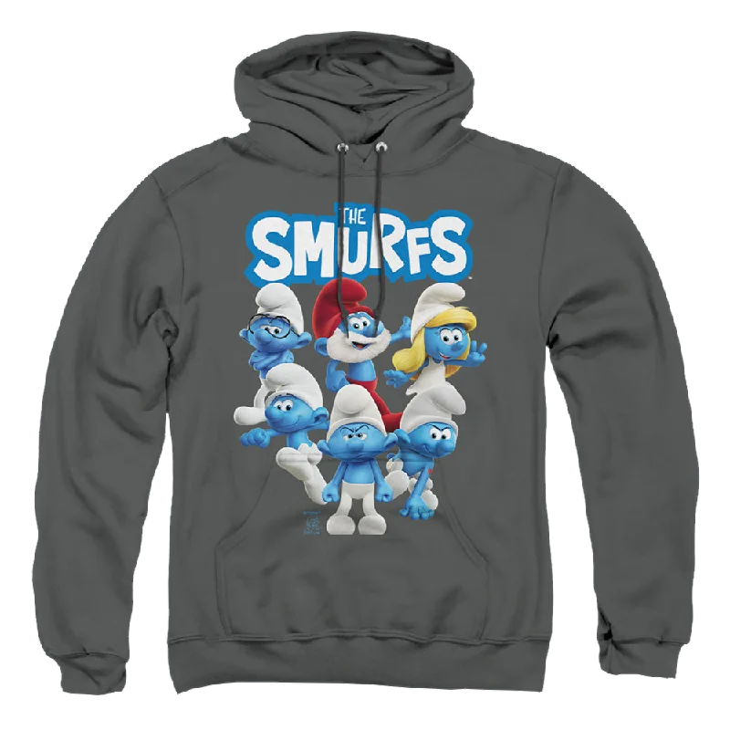 The Smurfs Group Shot - Pullover Hoodie Bell Sleeve Stylish