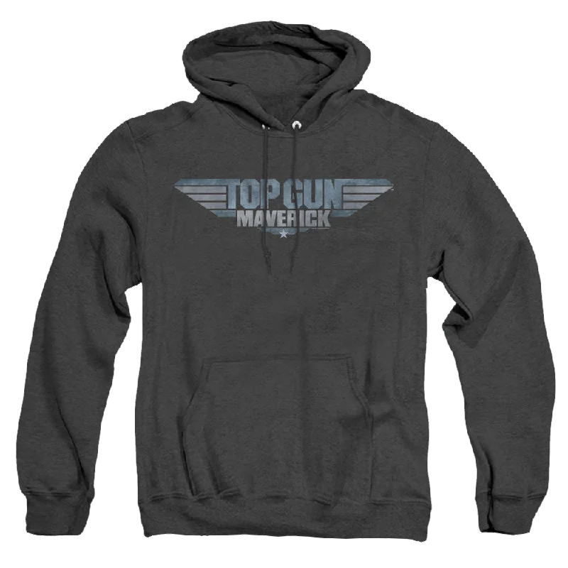 Top Gun Maverick Maverick Logo - Heather Pullover Hoodie Square Neck Pullover