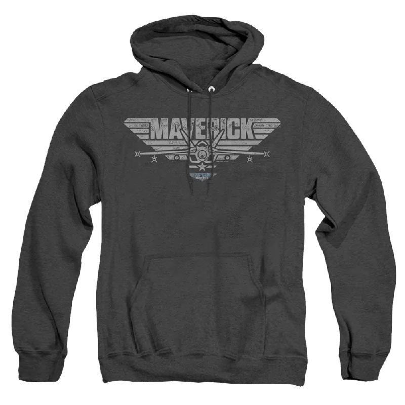 Top Gun Maverick Maverick Plane Logo - Heather Pullover Hoodie Port Neck Pullover