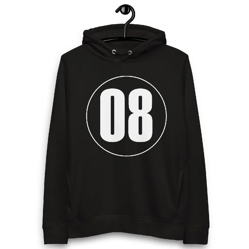 Unisex pullover hoodie: White on Black 08 Thin Wool Pullover