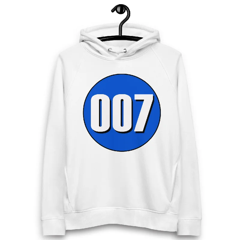 Unisex pullover hoodie: White on Periwinkle 007 Button Front Sweater