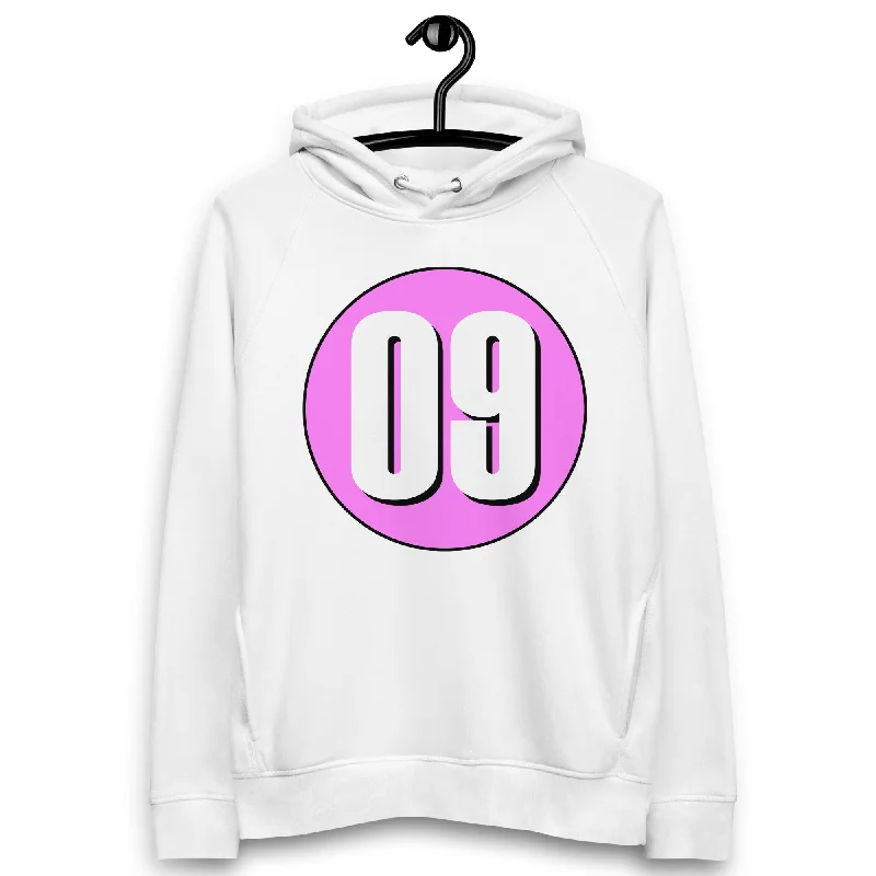 Unisex pullover hoodie: White on Pink 09 Flare Sleeve Stylish