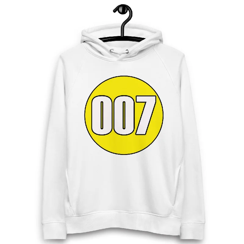 Unisex pullover hoodie: White on Yellow 007 Thin Wool Pullover