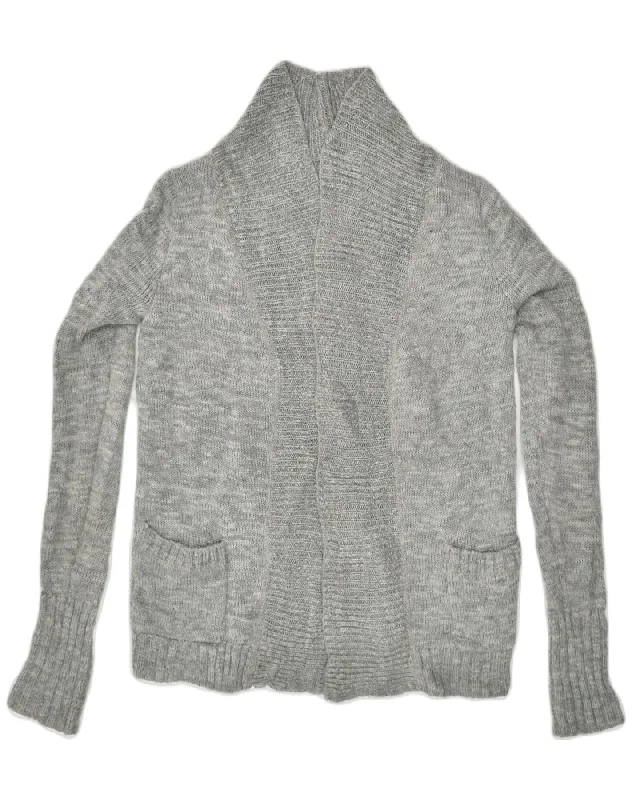 ABERCROMBIE & FITCH Womens Cardigan Sweater UK 12 Medium Grey Acrylic