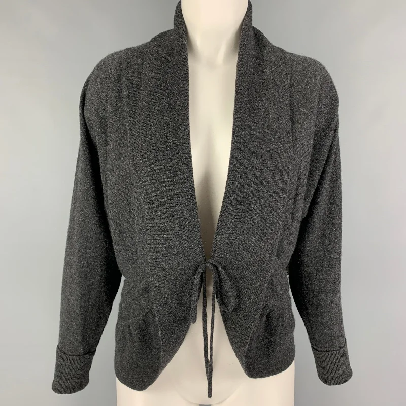 AUTUMN CASHMERE Size S Grey Cashmere Shawl Collar Cardigan Toggled Drawstring Belted AUTUMN CASHMERE Size S Grey Cashmere Shawl Collar Cardigan Toggled Drawstring Belted