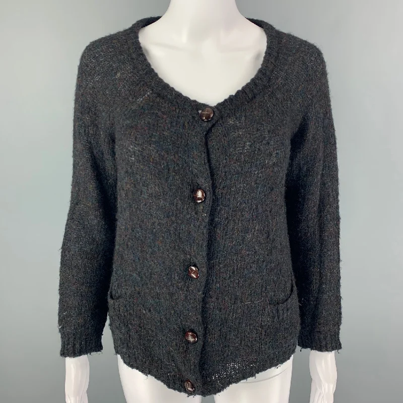 BA&SH Size L Charcoal Acrylic Knitted Blend Cardigan Jersey Fabric Tulle Fabric Batik Fabric BA&SH Size L Charcoal Acrylic Knitted Blend Cardigan Jersey Fabric Tulle Fabric Batik Fabric