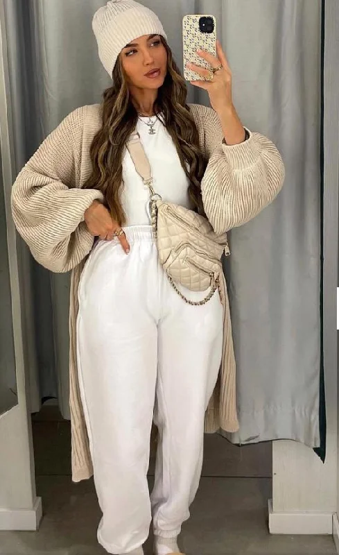 Balloon Sleeve Knitted Cardigan with Pockets Zippered Buttoned Snapped