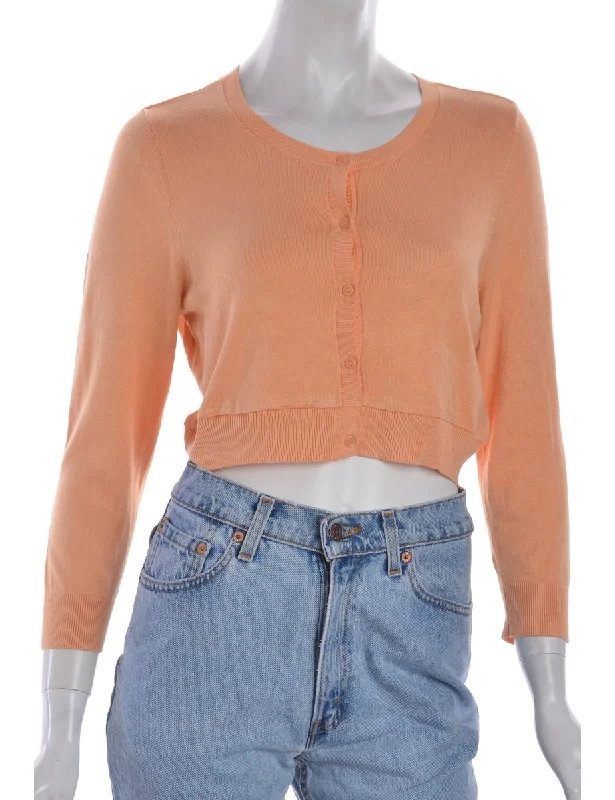 Beyond Retro Cropped Cardigan Welt Pockets Slit Pockets Flap Pockets
