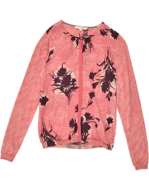 BODEN Womens Cardigan Sweater UK 14 Medium Pink Floral Wool Crew Neck V-Neck Turtle Neck BODEN Womens Cardigan Sweater UK 14 Medium Pink Floral Wool Crew Neck V-Neck Turtle Neck
