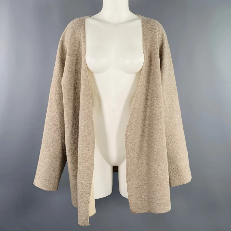 CO SS20 Size S Beige Taupe Wool Blend Raglan Cardigan Sequined Glittery Shiny