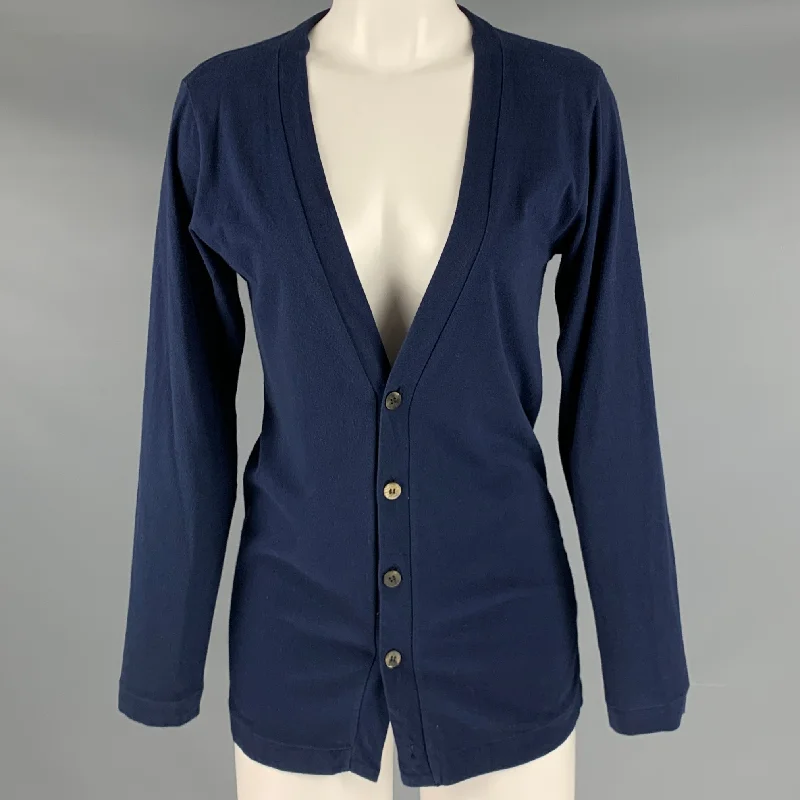 COMME des GARCONS Size S Navy Cotton Knit Buttoned Cardigan Zippered Buttoned Snapped COMME des GARCONS Size S Navy Cotton Knit Buttoned Cardigan Zippered Buttoned Snapped