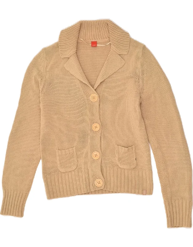 ESPRIT Womens Cardigan Sweater UK 12 Medium Beige Cotton Rayon Fabric Velvet Fabric Corduroy Fabric ESPRIT Womens Cardigan Sweater UK 12 Medium Beige Cotton Rayon Fabric Velvet Fabric Corduroy Fabric