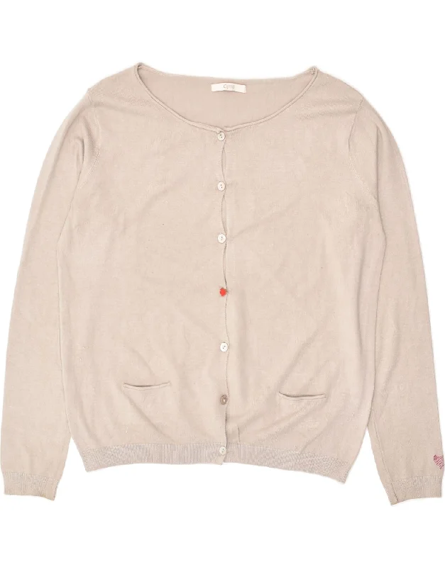 GAUDI Womens Cardigan Sweater UK 16 Large Grey Viscose Bright Pastel Dark