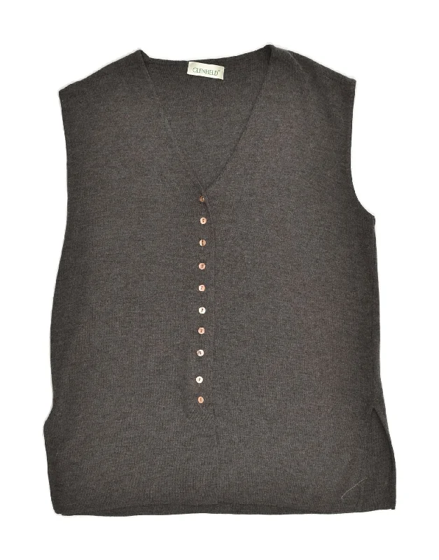 GLENFIELD Womens Sleeveless Cardigan Sweater UK 10 Small Grey Wool Anti-Pilling Anti-Shrink Durable GLENFIELD Womens Sleeveless Cardigan Sweater UK 10 Small Grey Wool Anti-Pilling Anti-Shrink Durable