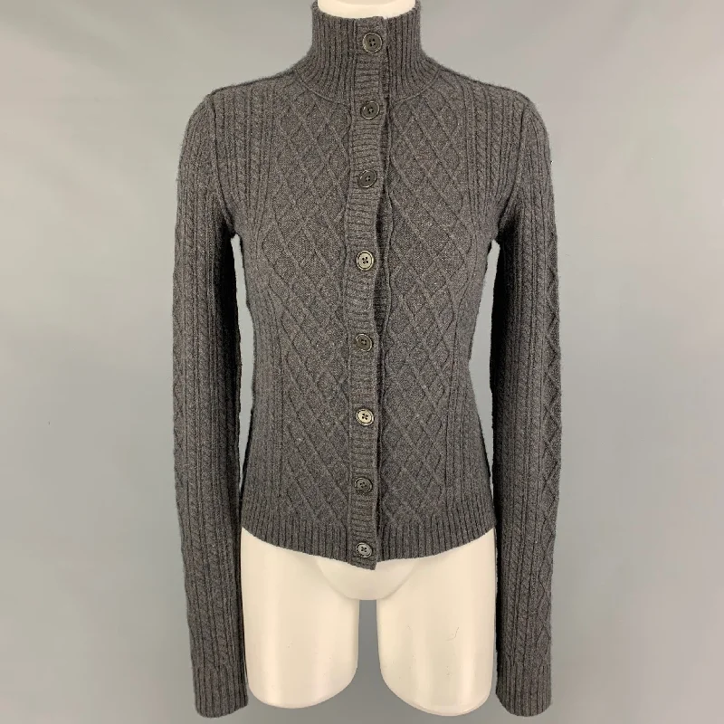INHABIT Size S Grey Cashmere Blend Long Sleeve Cardigan Front Pockets Side Pockets Patch Pockets INHABIT Size S Grey Cashmere Blend Long Sleeve Cardigan Front Pockets Side Pockets Patch Pockets