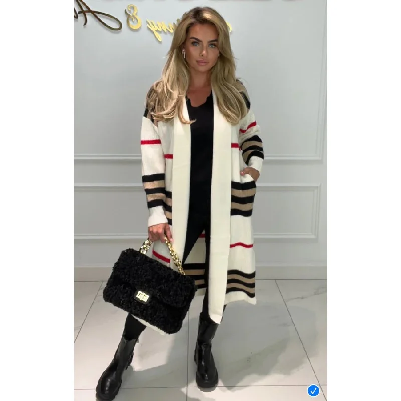 Inspired Maxi Cardigan - More Colours Striped Floral Plaid