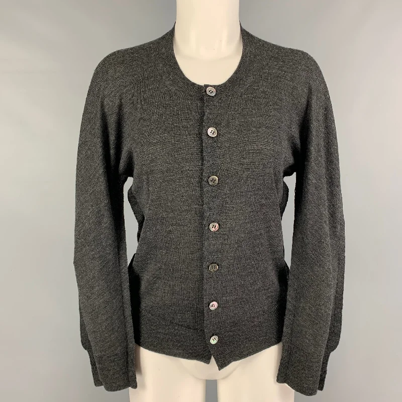 JUNYA WATANABE Size S Grey Wool Heather Long Sleeve Cardigan Knit Fabric Woven Fabric Fleece Fabric JUNYA WATANABE Size S Grey Wool Heather Long Sleeve Cardigan Knit Fabric Woven Fabric Fleece Fabric