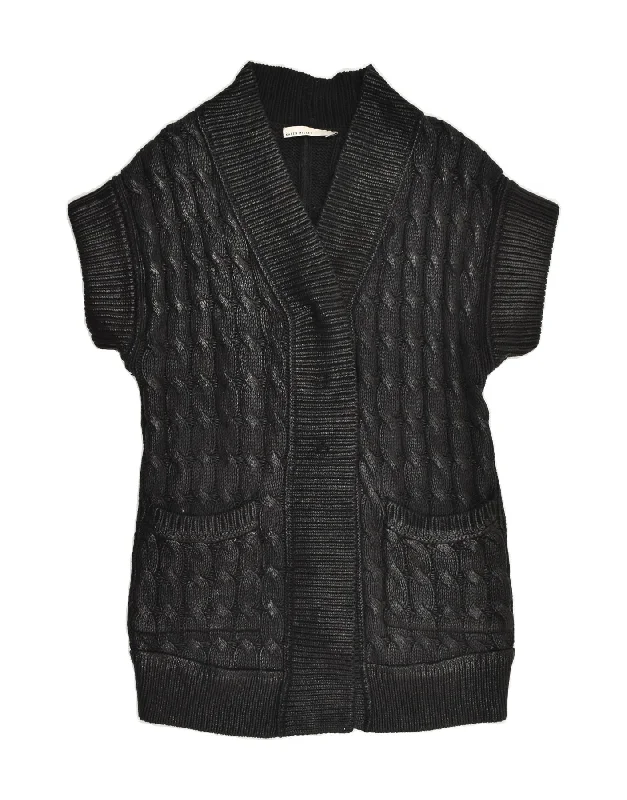 KAREN MILLEN Womens Short Sleeve Cardigan Sweater US 2 XS Grey Cotton Iron Safe Non-Iron Wrinkle Free KAREN MILLEN Womens Short Sleeve Cardigan Sweater US 2 XS Grey Cotton Iron Safe Non-Iron Wrinkle Free
