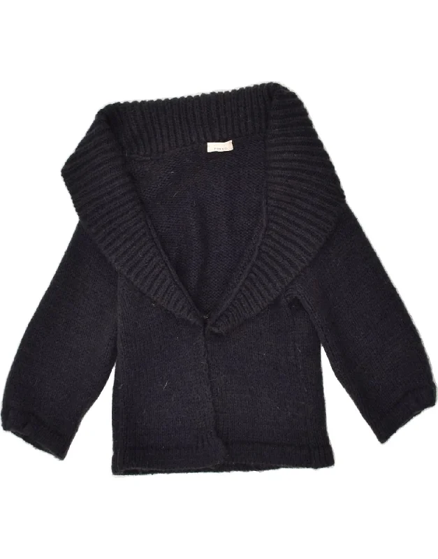 PINKO Womens Cardigan Sweater UK 10 Small Navy Blue Acrylic Cashmere Blend Cotton Blend Poly Blend