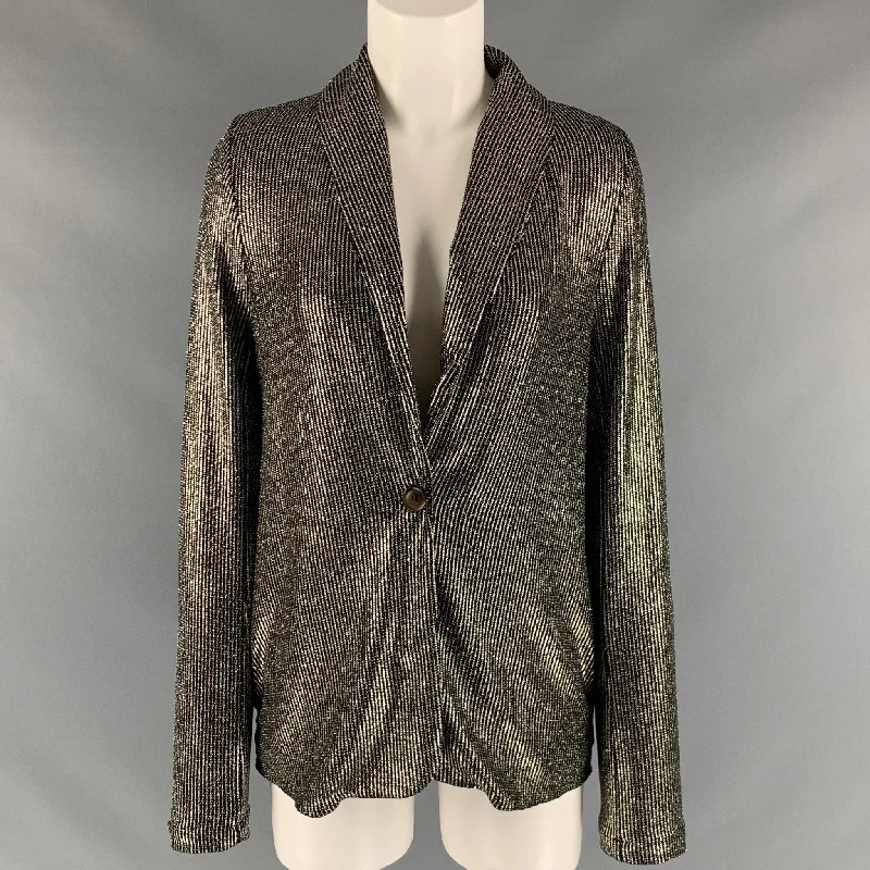SHOW ME YOUR MUMU Size S Black Silver Nylon Metallic Stripe Cardigan Modern Contemporary chic SHOW ME YOUR MUMU Size S Black Silver Nylon Metallic Stripe Cardigan Modern Contemporary chic