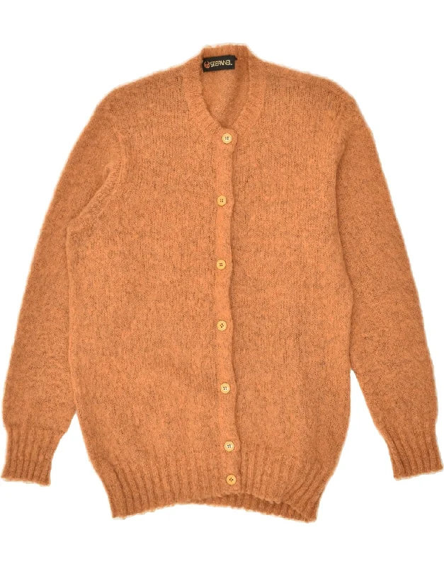 STEFANEL Womens Cardigan Sweater IT 48 XL Brown Wool Patchwork Embroidered Appliqued STEFANEL Womens Cardigan Sweater IT 48 XL Brown Wool Patchwork Embroidered Appliqued