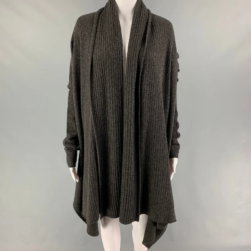 TSE Size XS Brown Cashmere Open Front Cardigan Tailored Straight A-Line