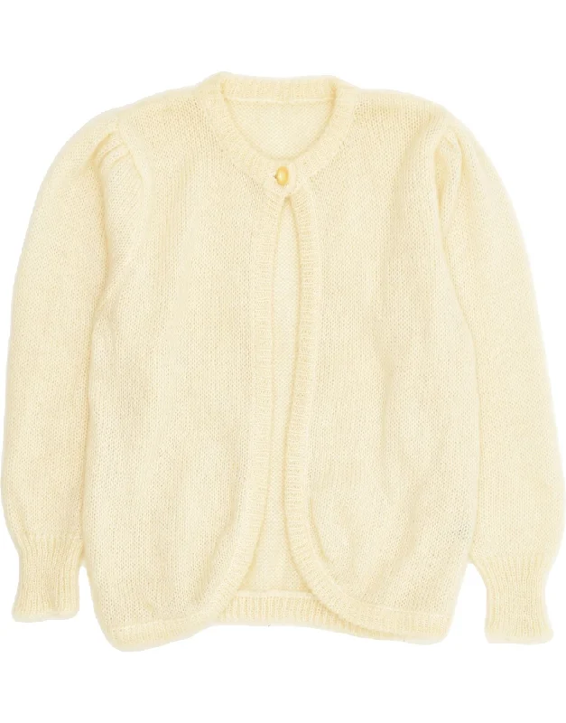 VINTAGE Womens Cardigan Sweater EU 36 Small Off White Polyacrylic Spandex Blend Rayon Blend Denim Blend VINTAGE Womens Cardigan Sweater EU 36 Small Off White Polyacrylic Spandex Blend Rayon Blend Denim Blend