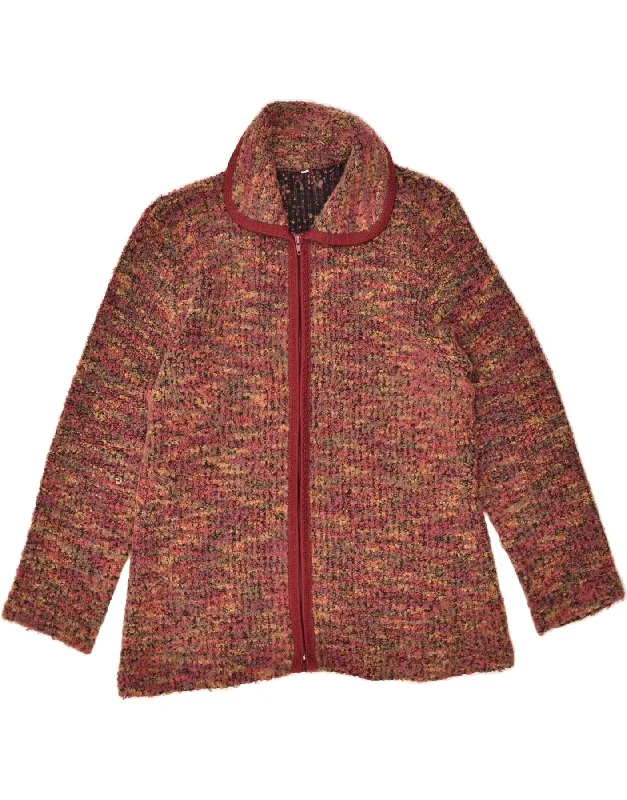 VINTAGE Womens Cardigan Sweater UK 14 Large Brown Flecked Wool Hooded Cardigan Collared Cardigan Shawl Collar VINTAGE Womens Cardigan Sweater UK 14 Large Brown Flecked Wool Hooded Cardigan Collared Cardigan Shawl Collar