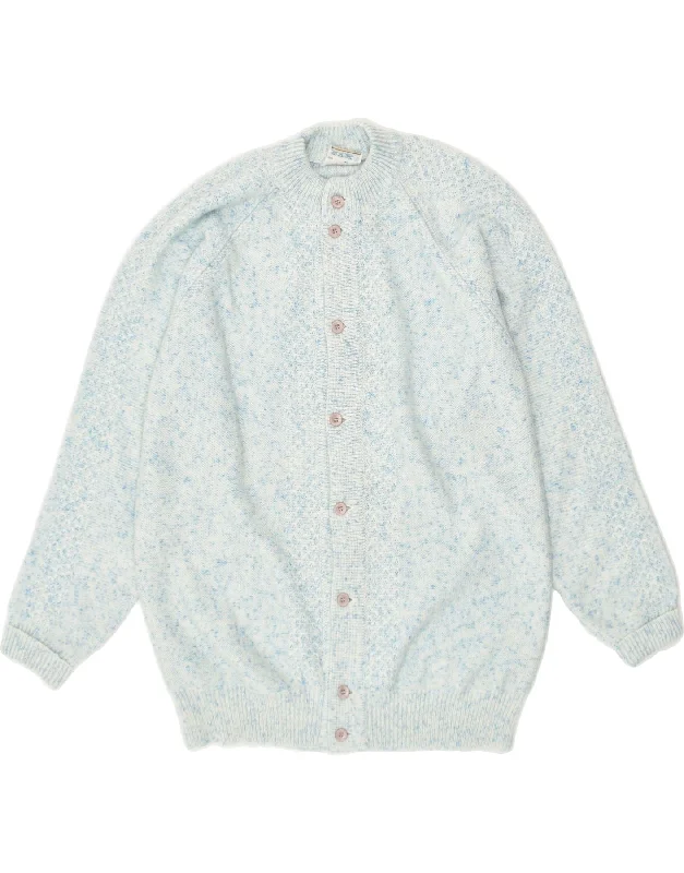 VINTAGE Womens Cardigan Sweater UK 16 Large Blue Open Front Closed Front Wrap Front