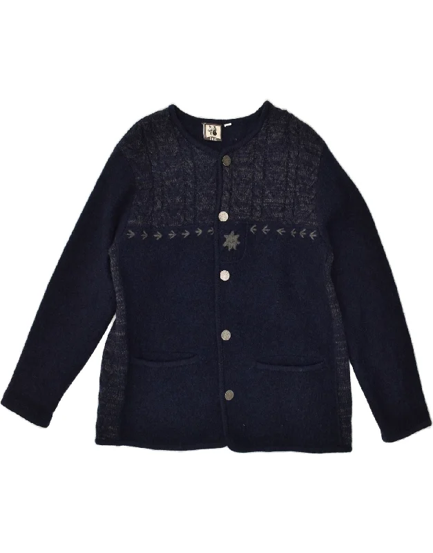 VINTAGE Womens Cardigan Sweater UK 16 Large Navy Blue Wool Slim Fit Regular Fit Oversized VINTAGE Womens Cardigan Sweater UK 16 Large Navy Blue Wool Slim Fit Regular Fit Oversized