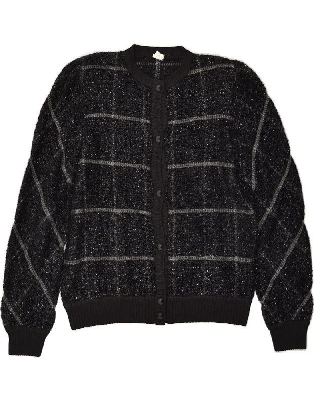 VINTAGE Womens Cardigan Sweater US 10 Large Black Check Wool Cardigan Cotton Cardigan Cashmere Cardigan VINTAGE Womens Cardigan Sweater US 10 Large Black Check Wool Cardigan Cotton Cardigan Cashmere Cardigan