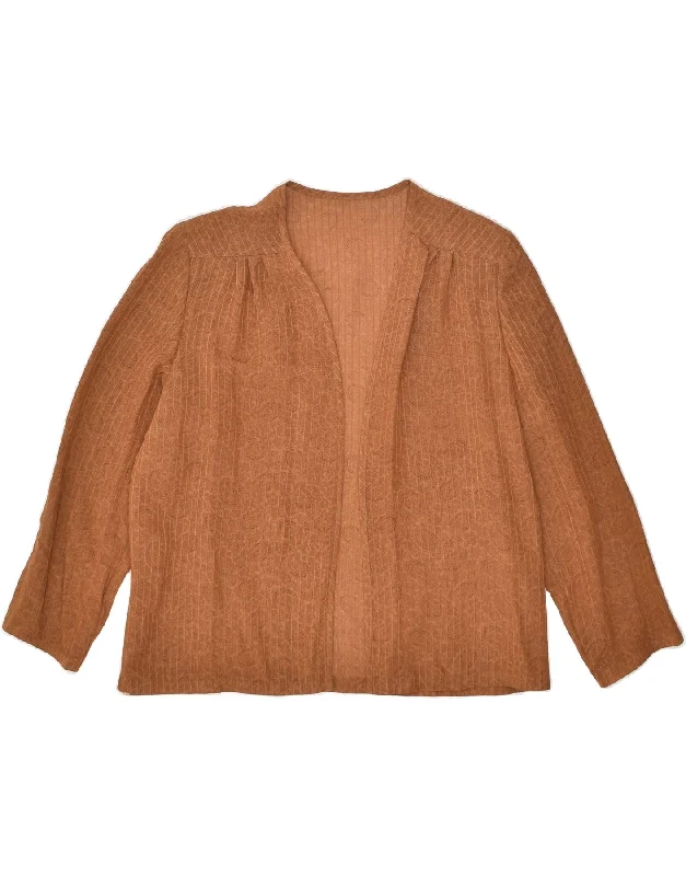 VINTAGE Womens Cardigan Top EU 40 Medium Brown Oversized Loose Flowy