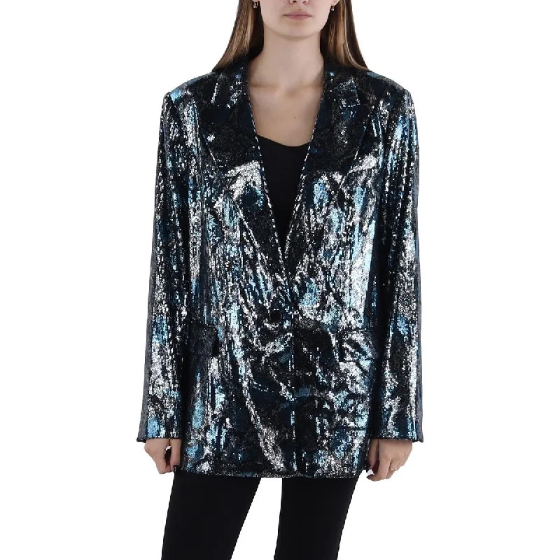 Audrey Womens Sequined Suit Separate One-Button Blazer Women's Formal Blazer