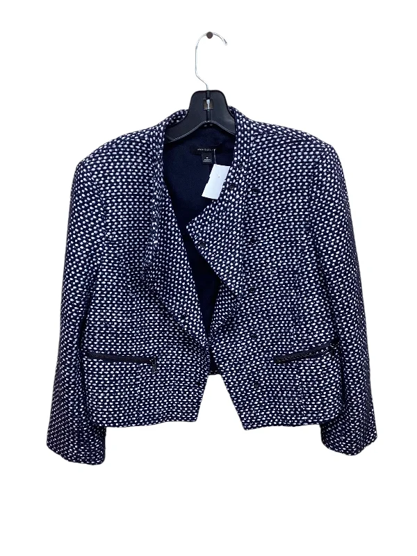 Blazer By Ann Taylor In Blue & White, Size: M Women's Trendy Blazer