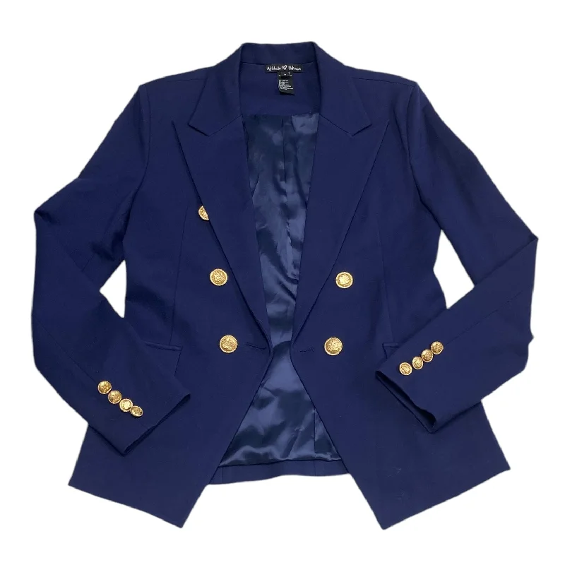 Blazer By Attitude Unknown In Blue & Gold, Size: M Linen Women's Suit